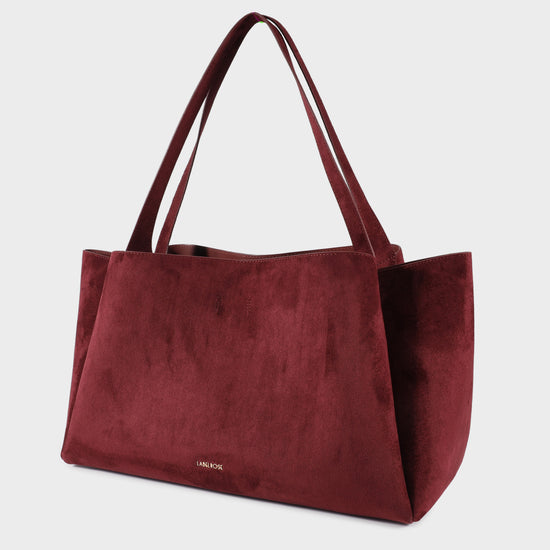 Borsa a spalla IVORY SUEDE - BURGUNDY