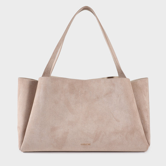 IVORY SUEDE shoulder bag - CAMEL
