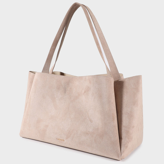 IVORY SUEDE shoulder bag - CAMEL