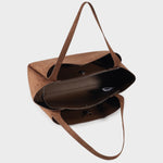 IVORY SUEDE Shoulder bag - CHOCOLATE