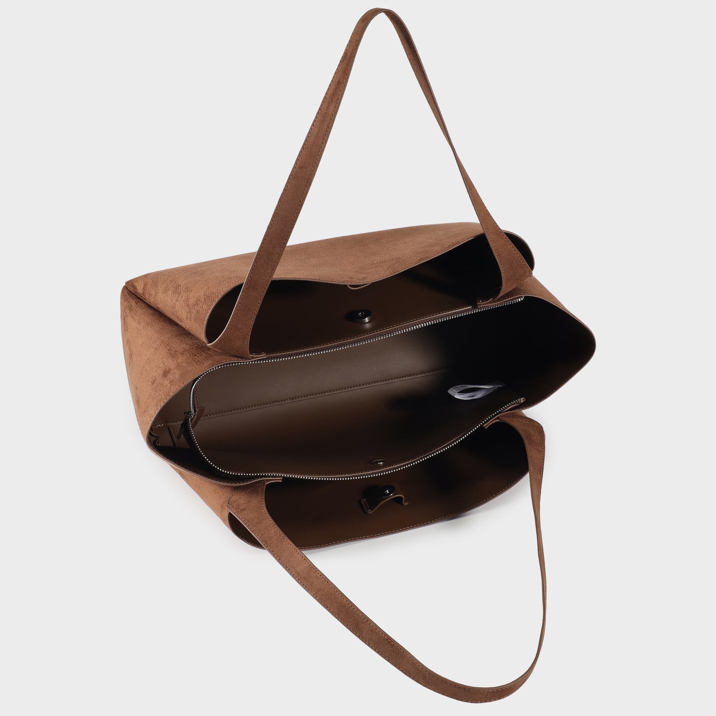 IVORY SUEDE Shoulder bag - CHOCOLATE