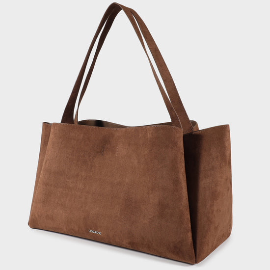 IVORY SUEDE Shoulder bag - CHOCOLATE