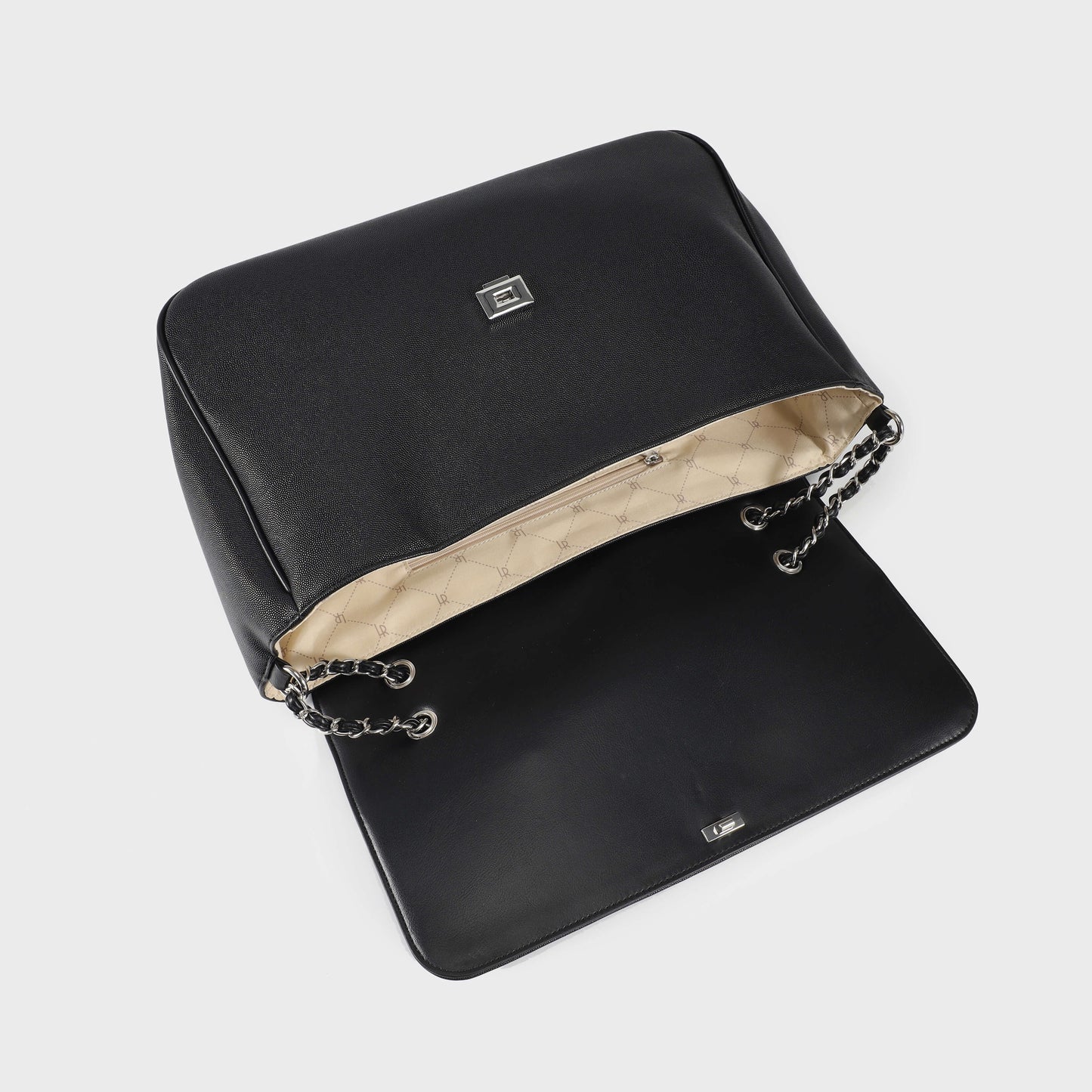 Borsa a spalla MARGARET - NERO SILVER