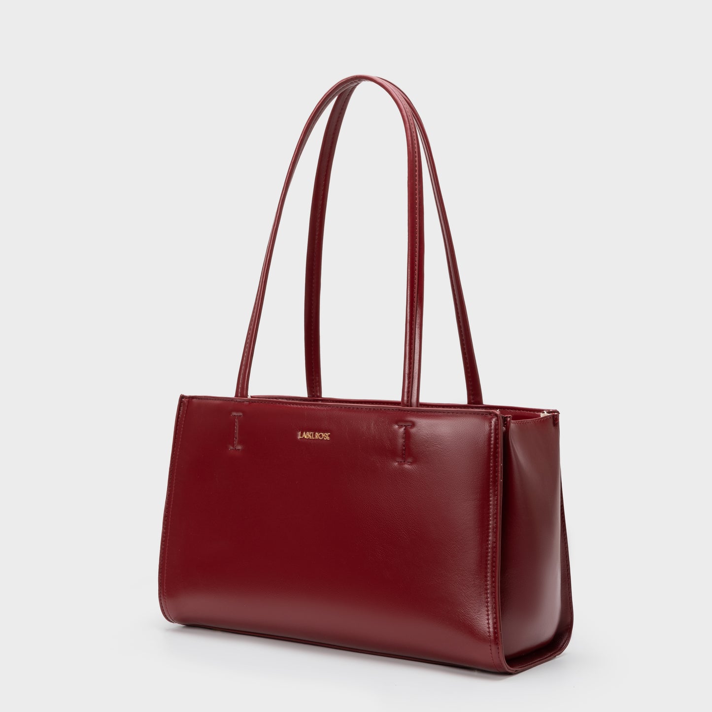 Borsa a spalla PATENT TOTE - BURGUNDY