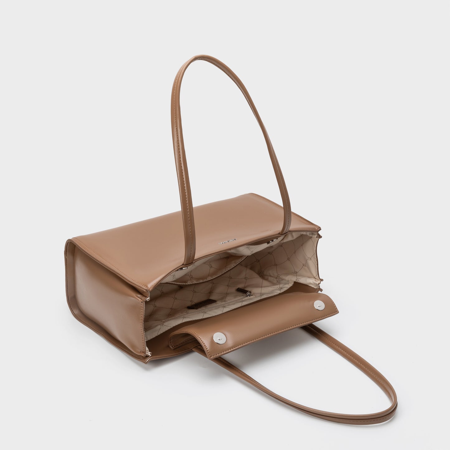 Borsa a spalla PATENT TOTE - WARM TAUPE