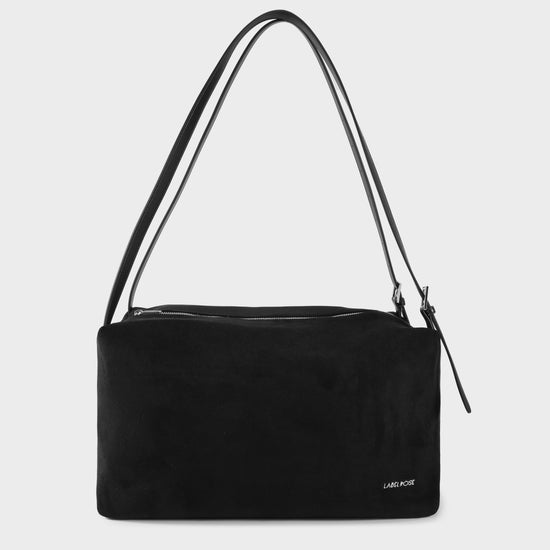 SIDNEY shoulder shopping bag - BLACK SILVER