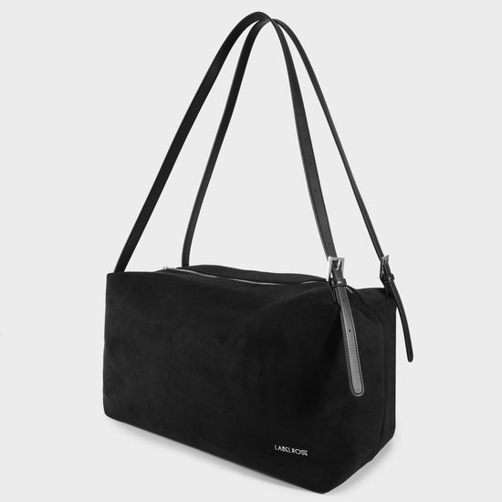SIDNEY shoulder shopping bag - BLACK SILVER