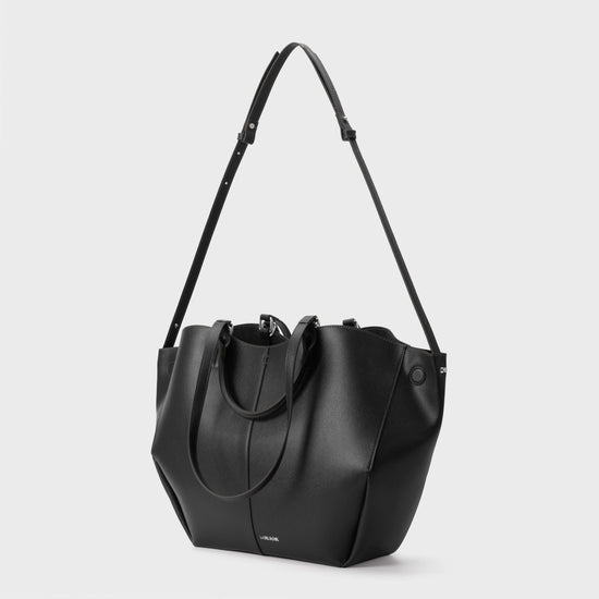 SCARLETT BIG Shoulder Bag - BLACK SILVER