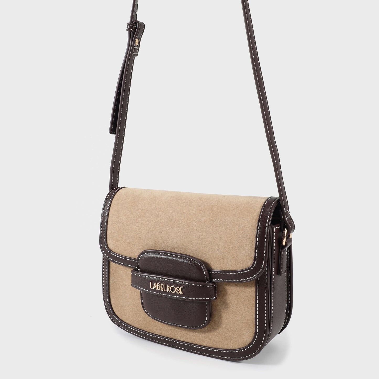 Borsa a tracolla saddle ADDISON - BEIGE