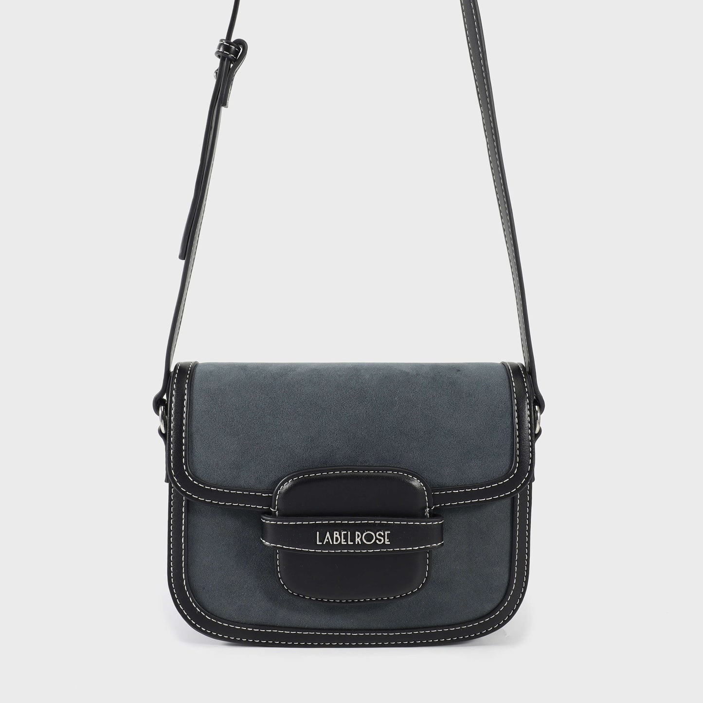 ADDISON Saddle Shoulder Bag - BLACK SILVER