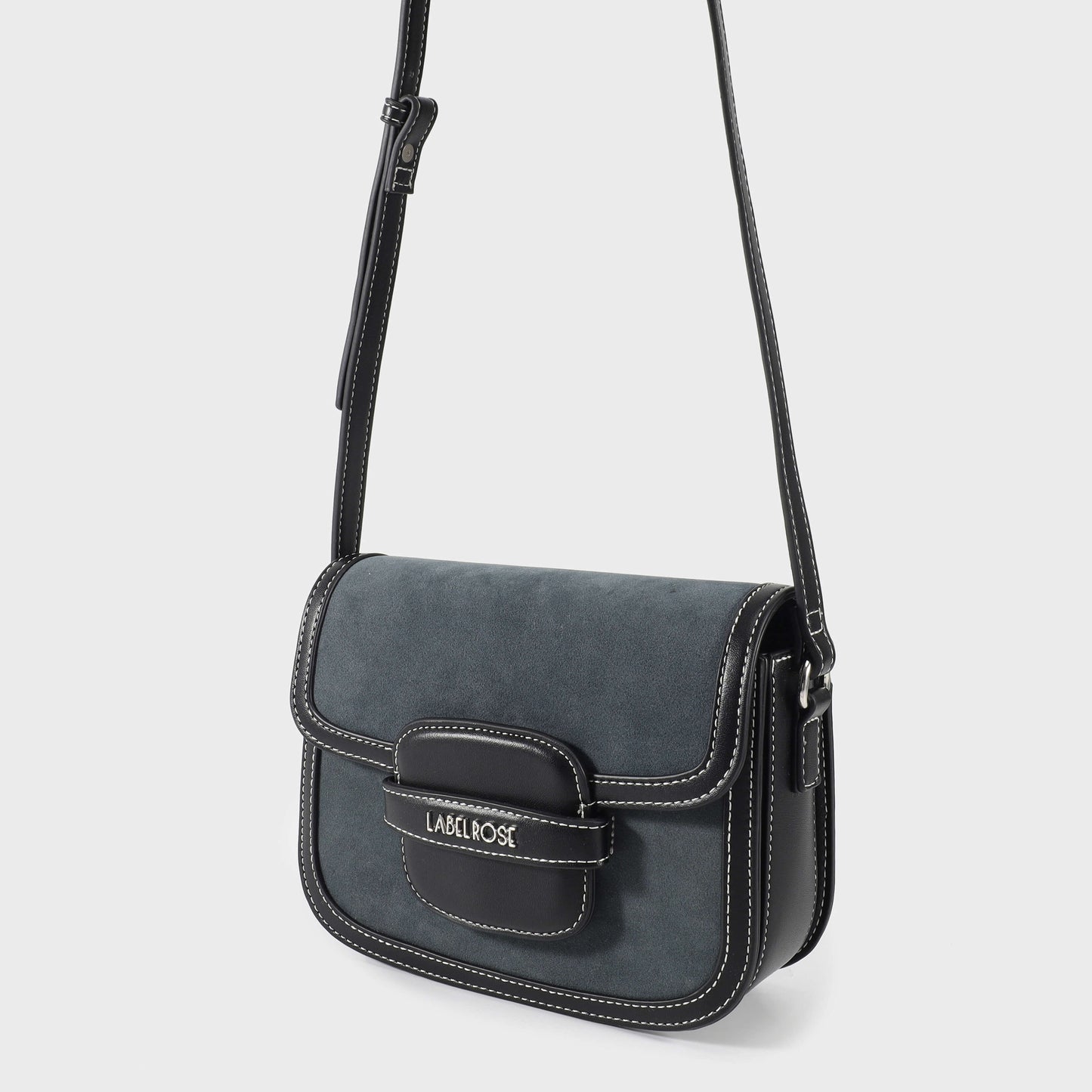 ADDISON Saddle Shoulder Bag - BLACK SILVER