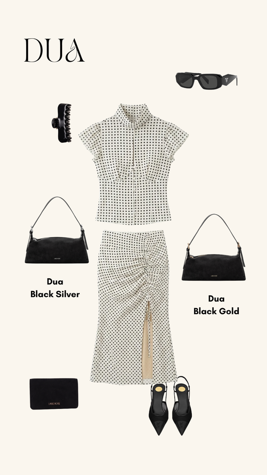 Borsa a spalla DUA - BLACK GOLD