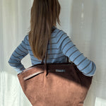 Borsa a spalla BRIELLE BIG SIMILSUEDE - DARK BROWN
