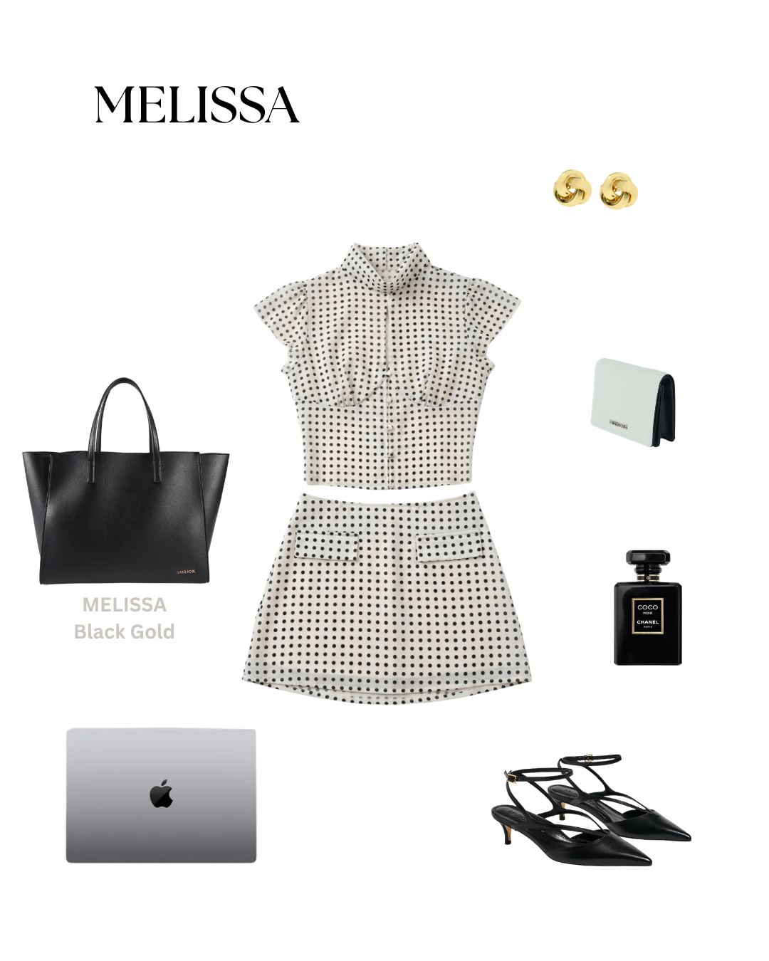 Borsa a mano MELISSA - NERO GOLD