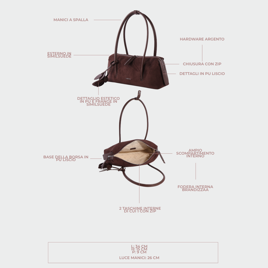 Borsa a spalla LIVIA - CACAO