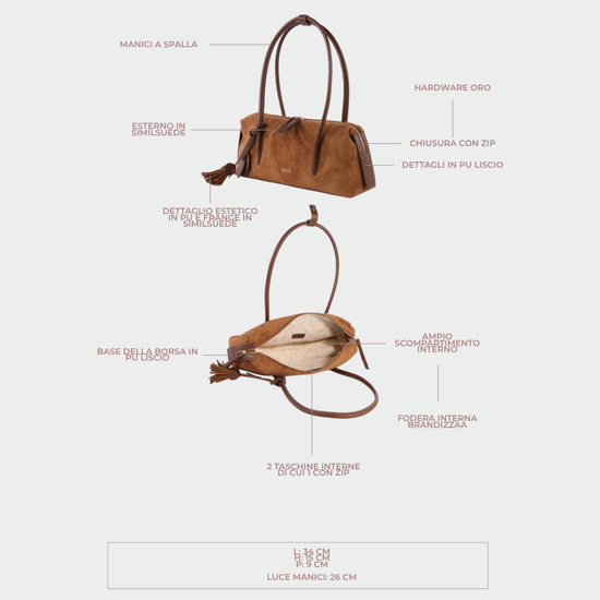 LIVIA shoulder bag - CINNAMON