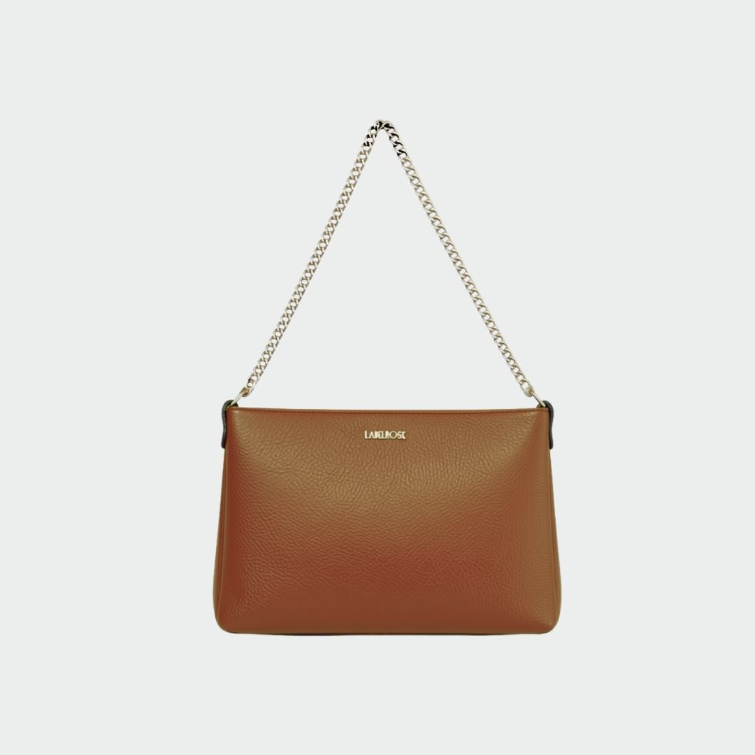 ANNIE genuine leather clutch - CARAMEL