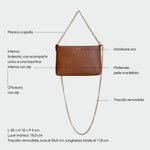 ANNIE genuine leather clutch - CARAMEL