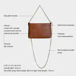 ANNIE genuine leather clutch - CARAMEL