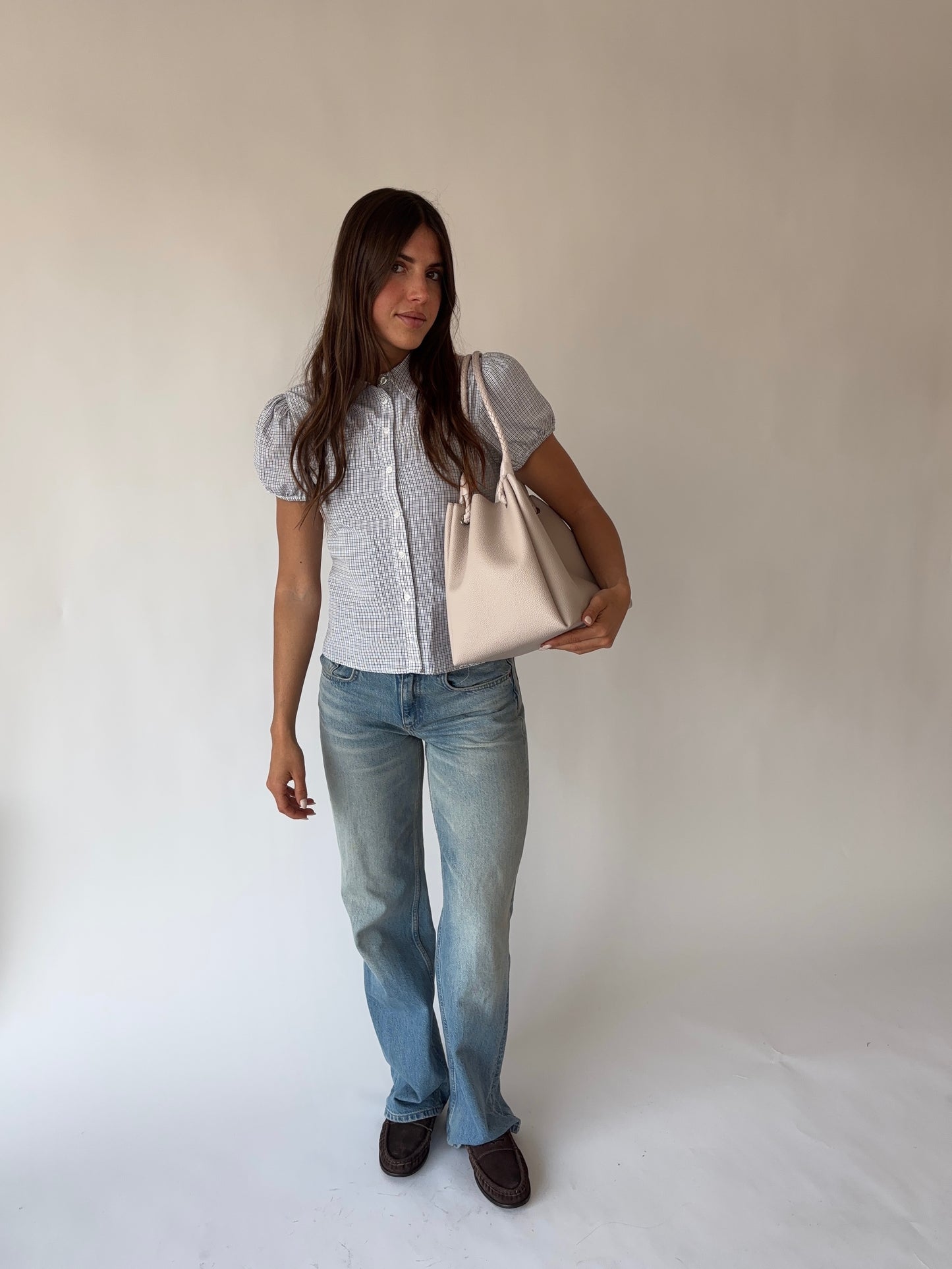 Bolso de hombro grande CHERYL - LILA POLVO