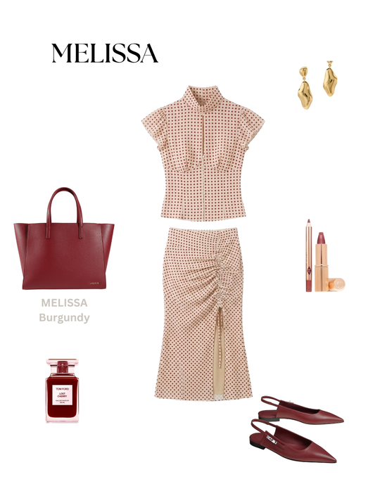 Borsa a mano MELISSA - BURGUNDY