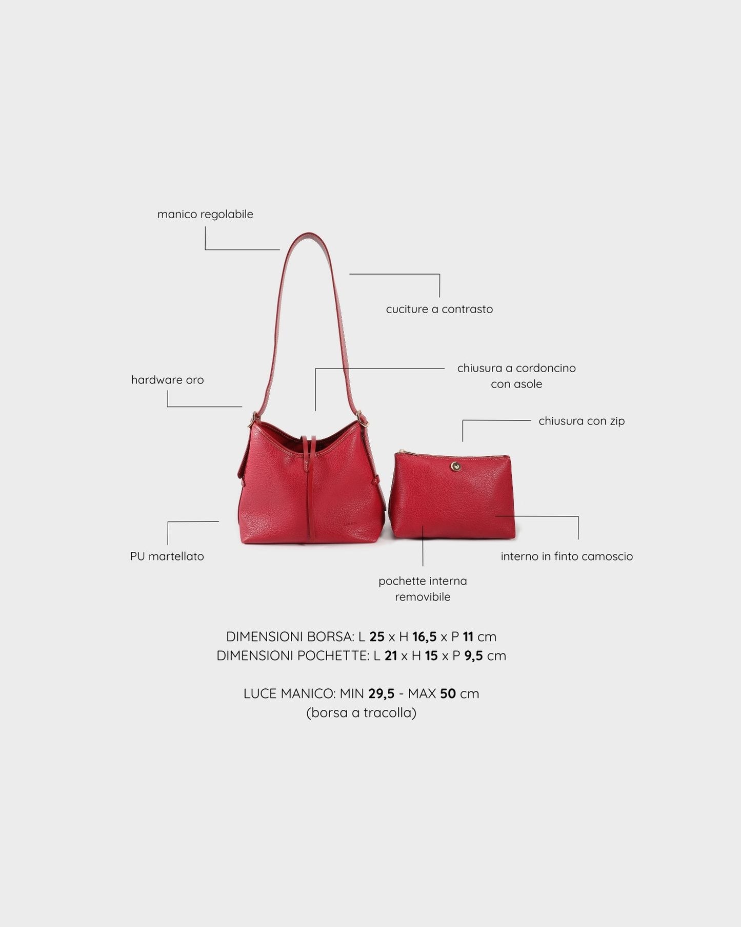 Borsa a spalla BROOKE - CHERRY