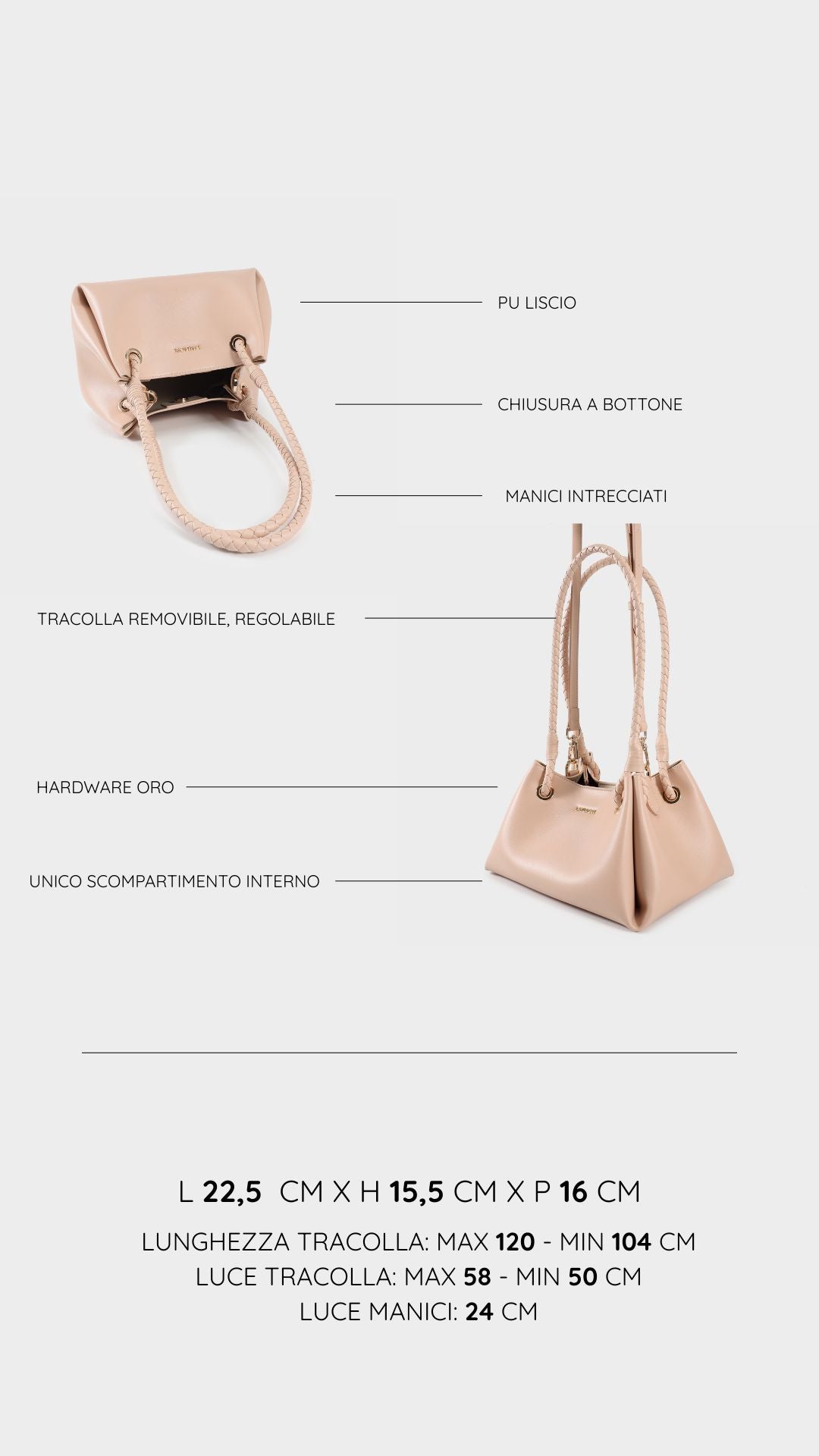 Bolso de hombro CHERYL - BLUSH