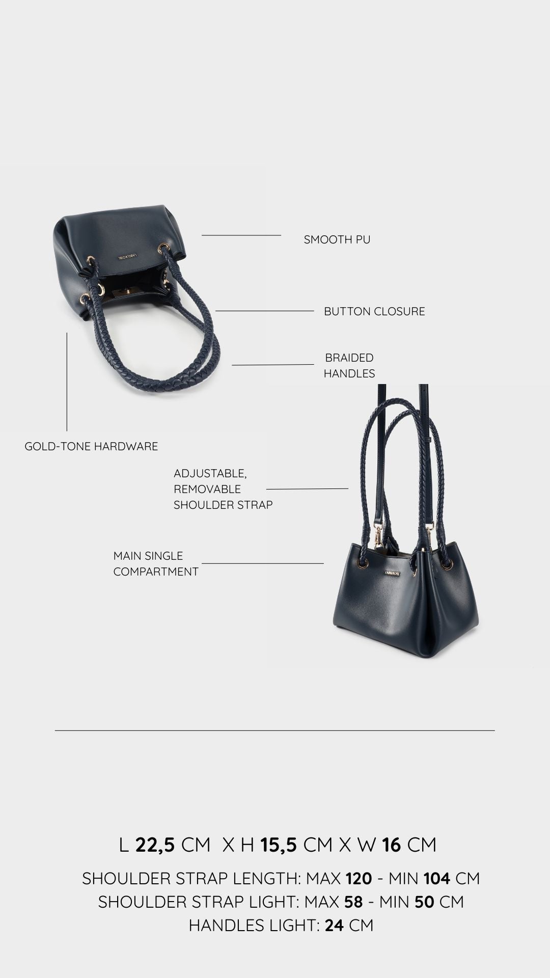 Bolso de hombro CHERYL - AZUL VERDOSO