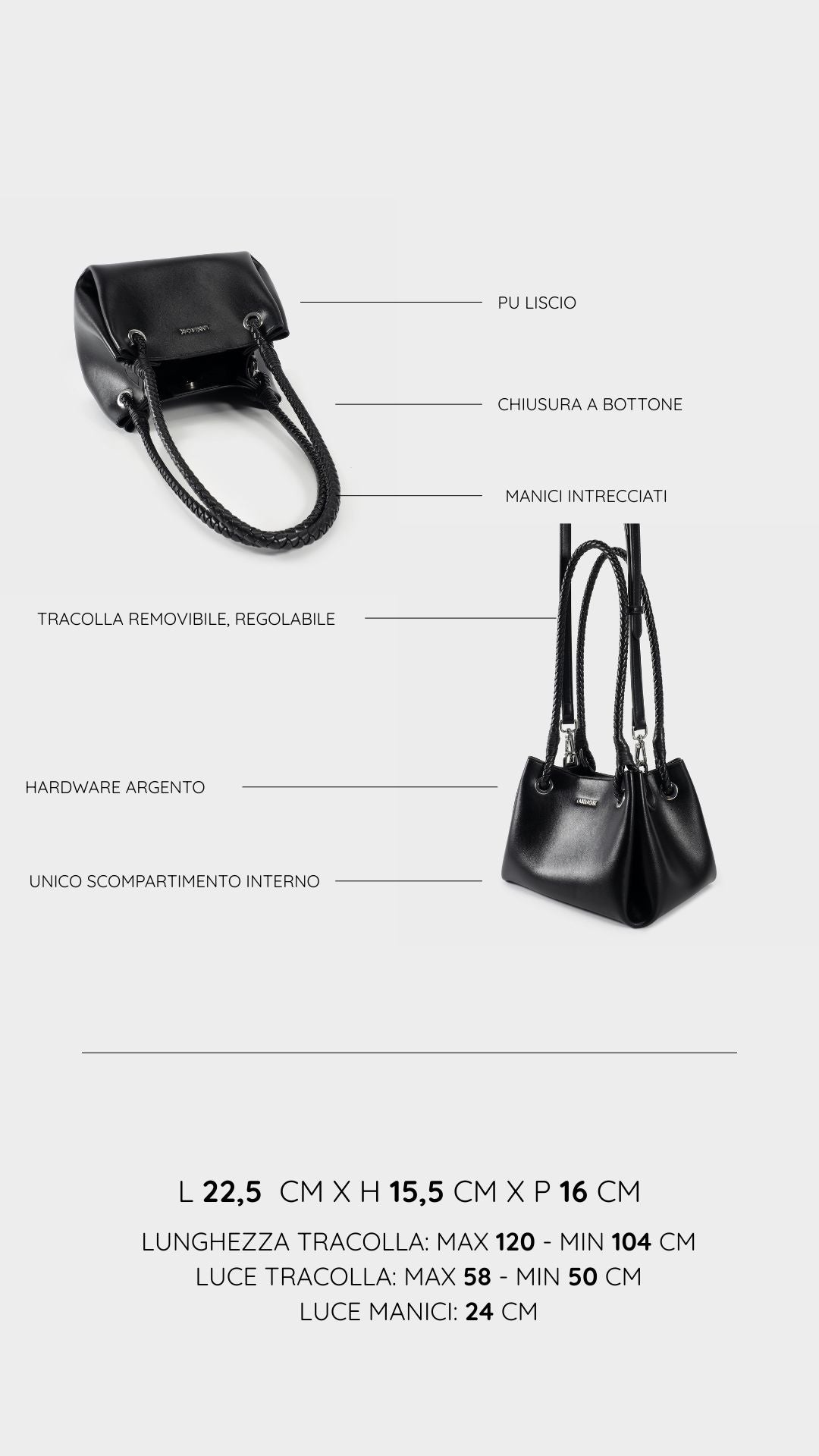 Bolso de hombro CHERYL - NEGRO