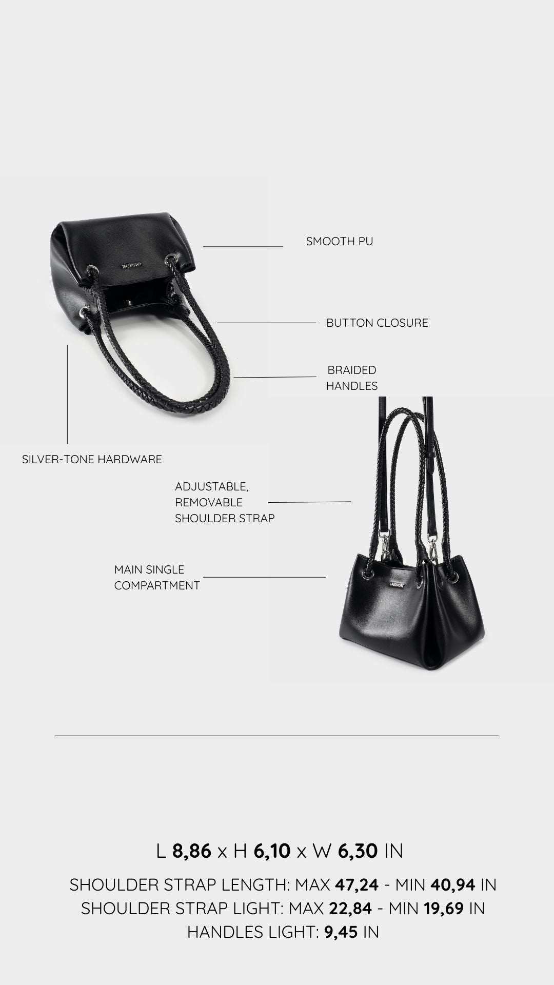 Bolso de hombro CHERYL - NEGRO