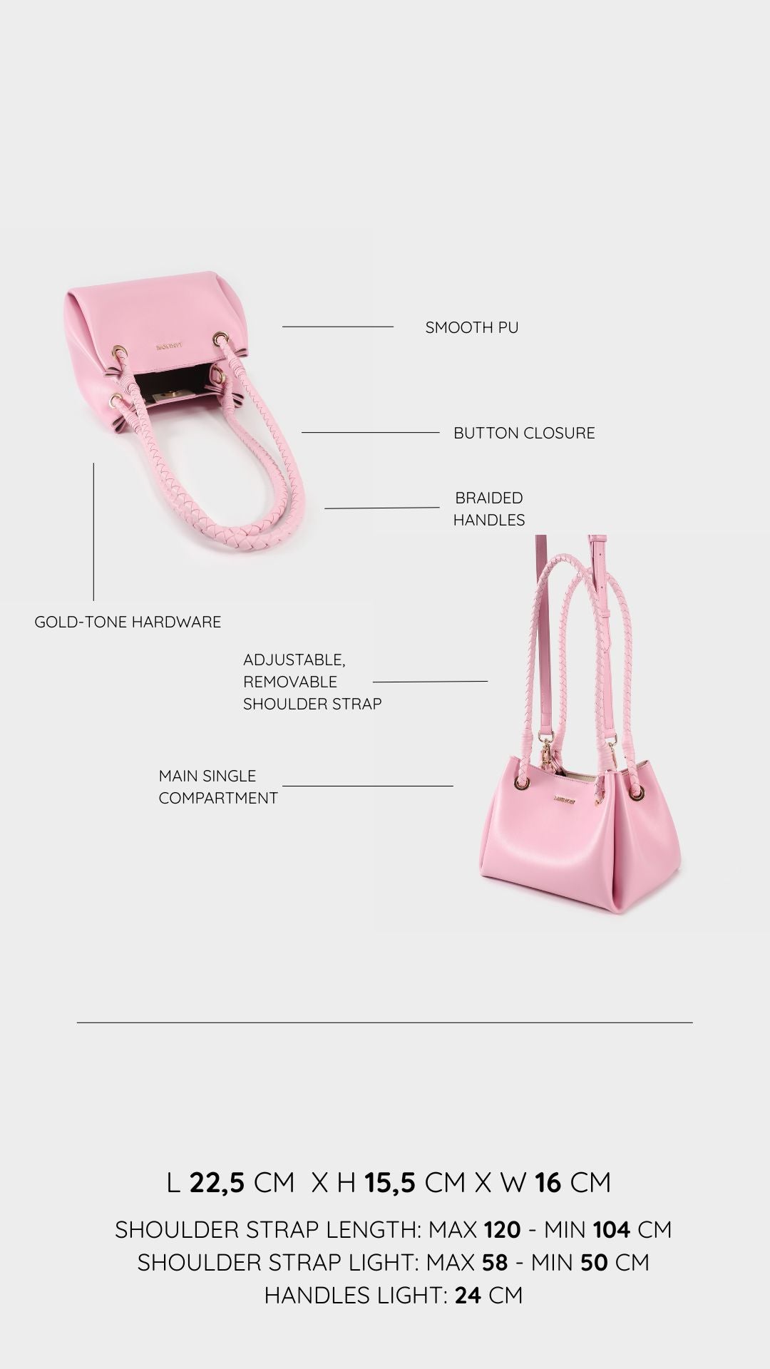 Bolso de hombro CHERYL - ROSA