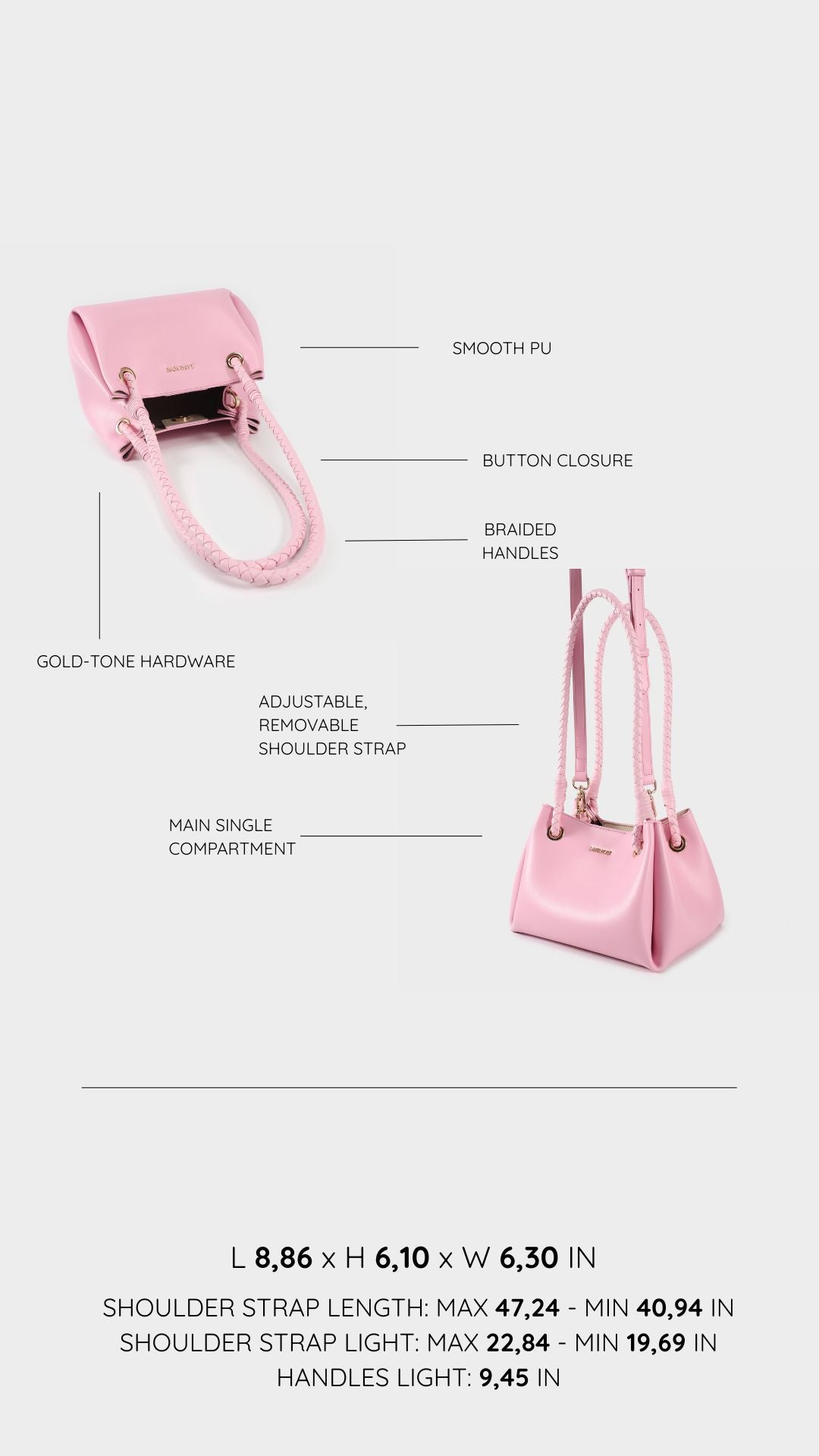 Bolso de hombro CHERYL - ROSA