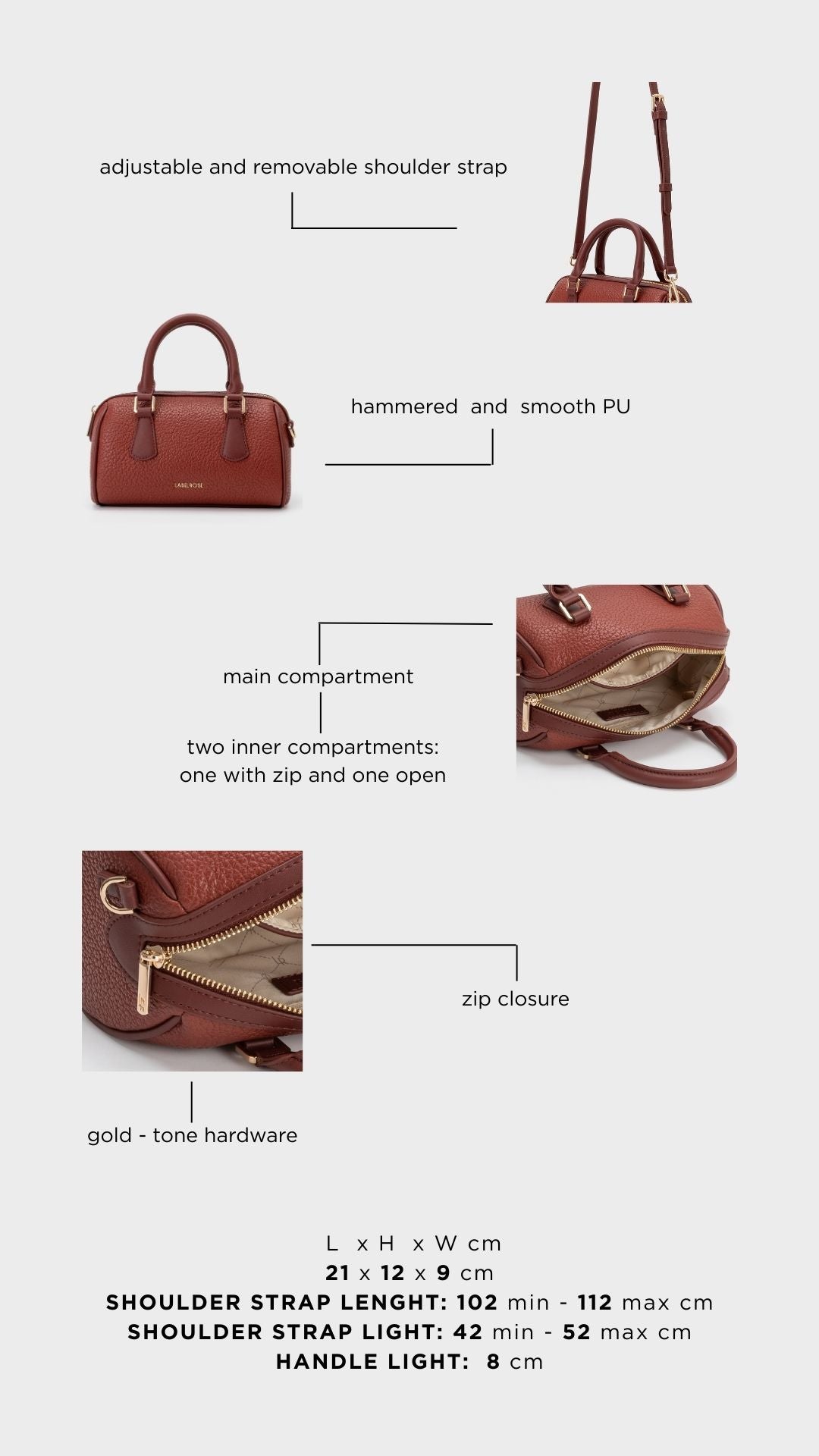 Borsa a mano BLINKY - CINNAMON