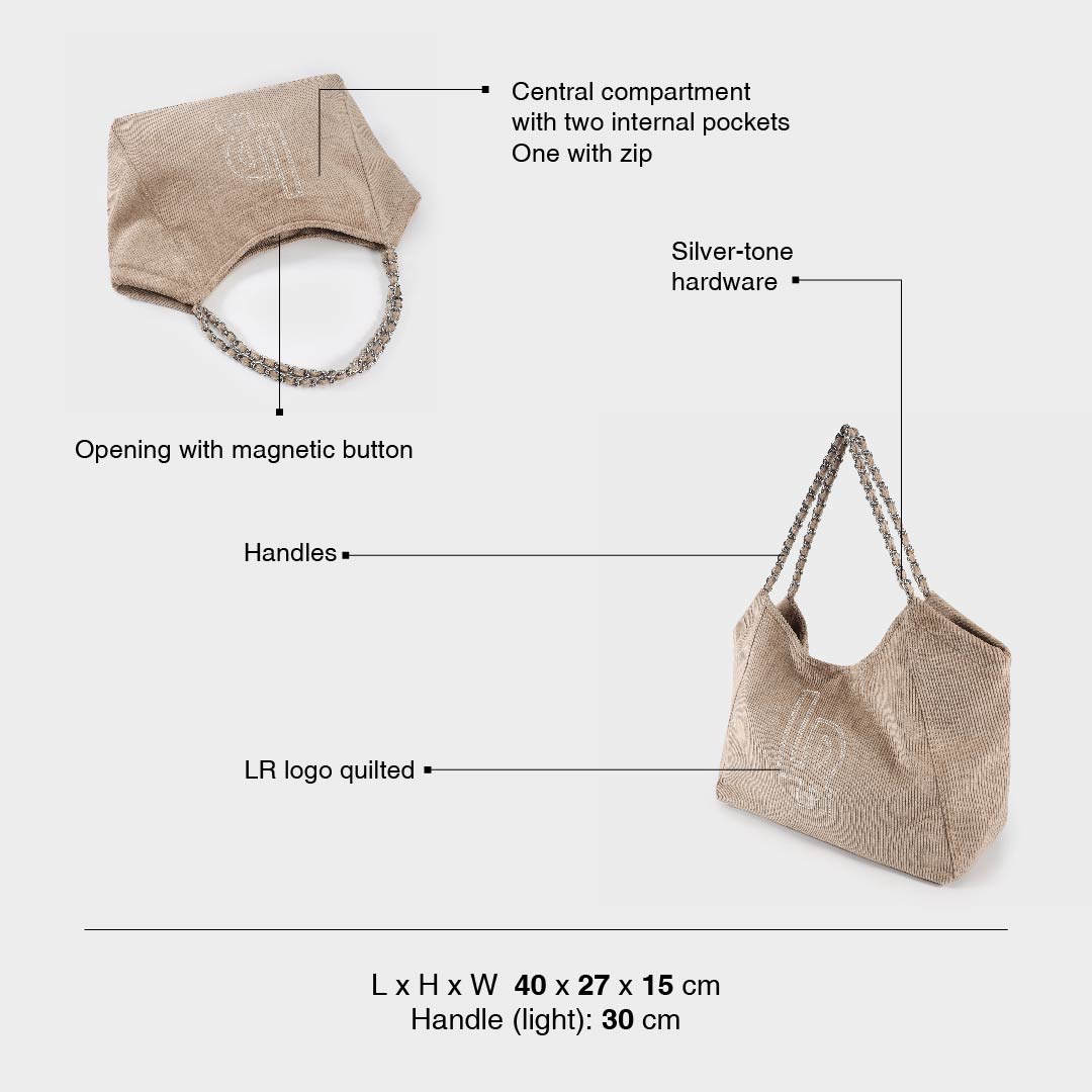 Shopping bag a spalla CORINNE WOOL - BEIGE