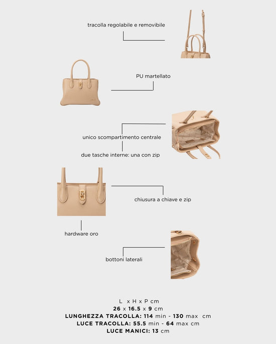 Borsa a mano LENÚ - CREAM