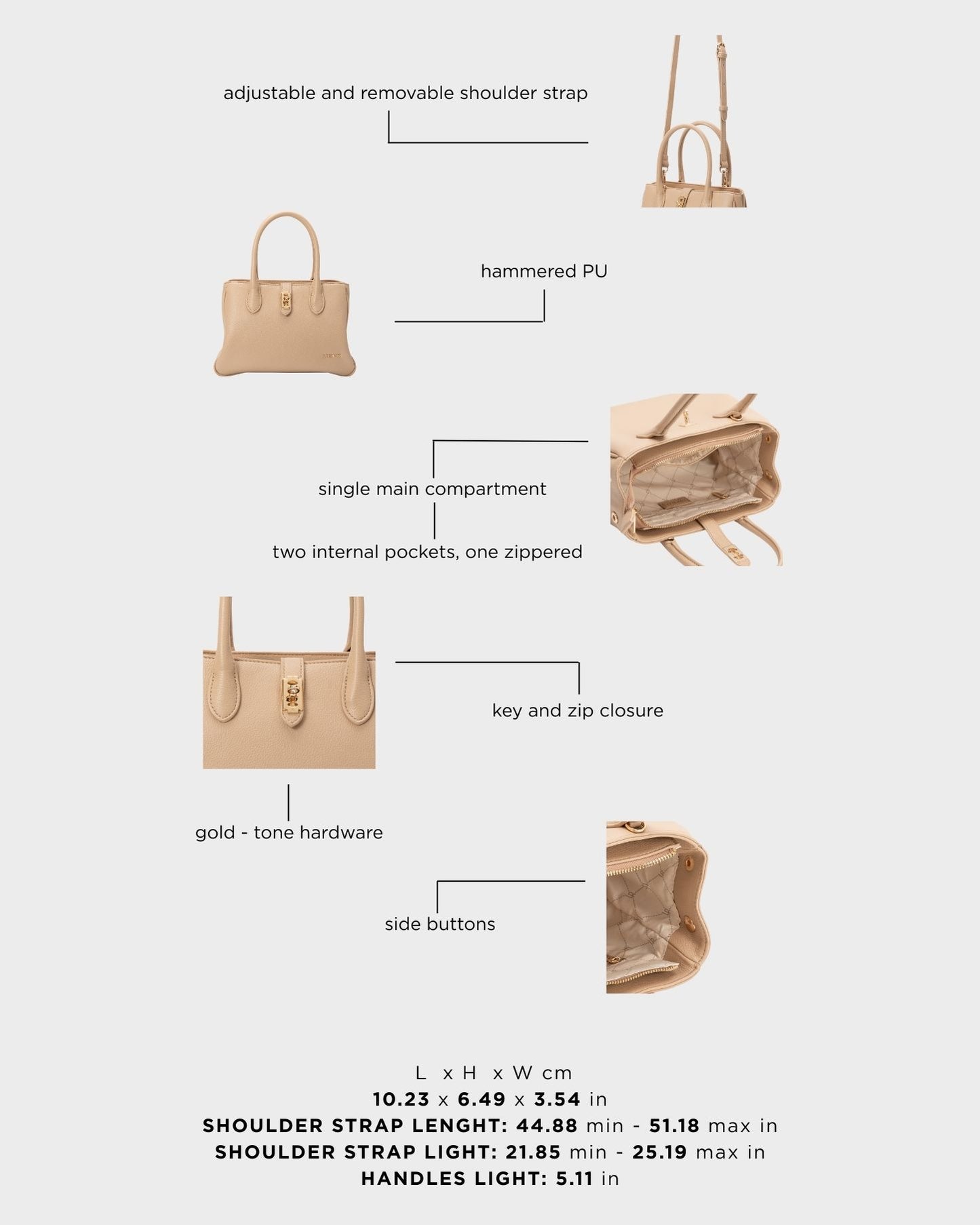 Borsa a mano LENÚ - CREAM