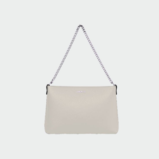 ANNIE genuine leather clutch - CREAM
