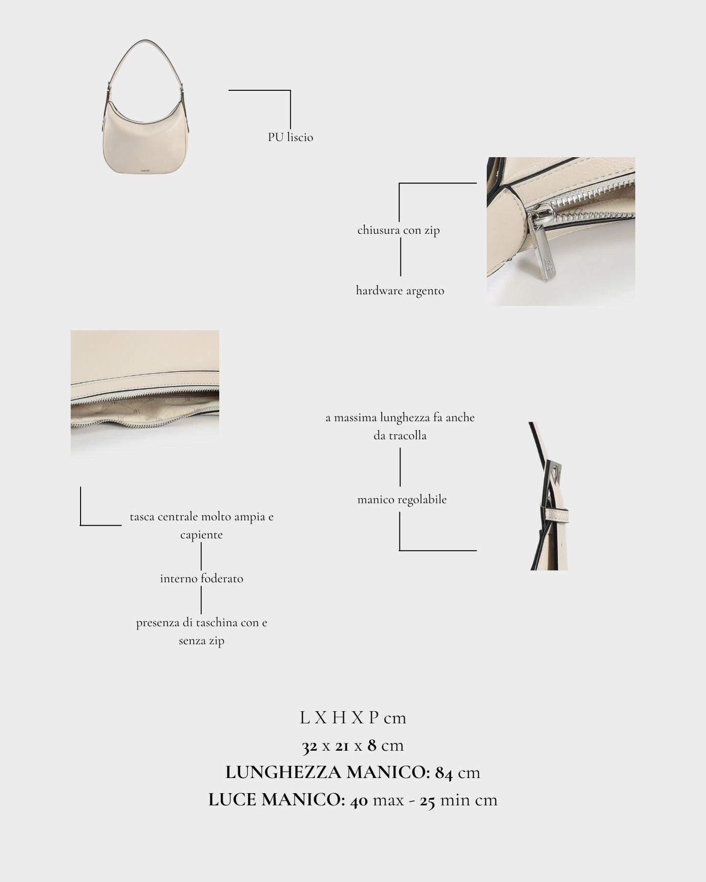Borsa a spalla LILLIAN - CREAM