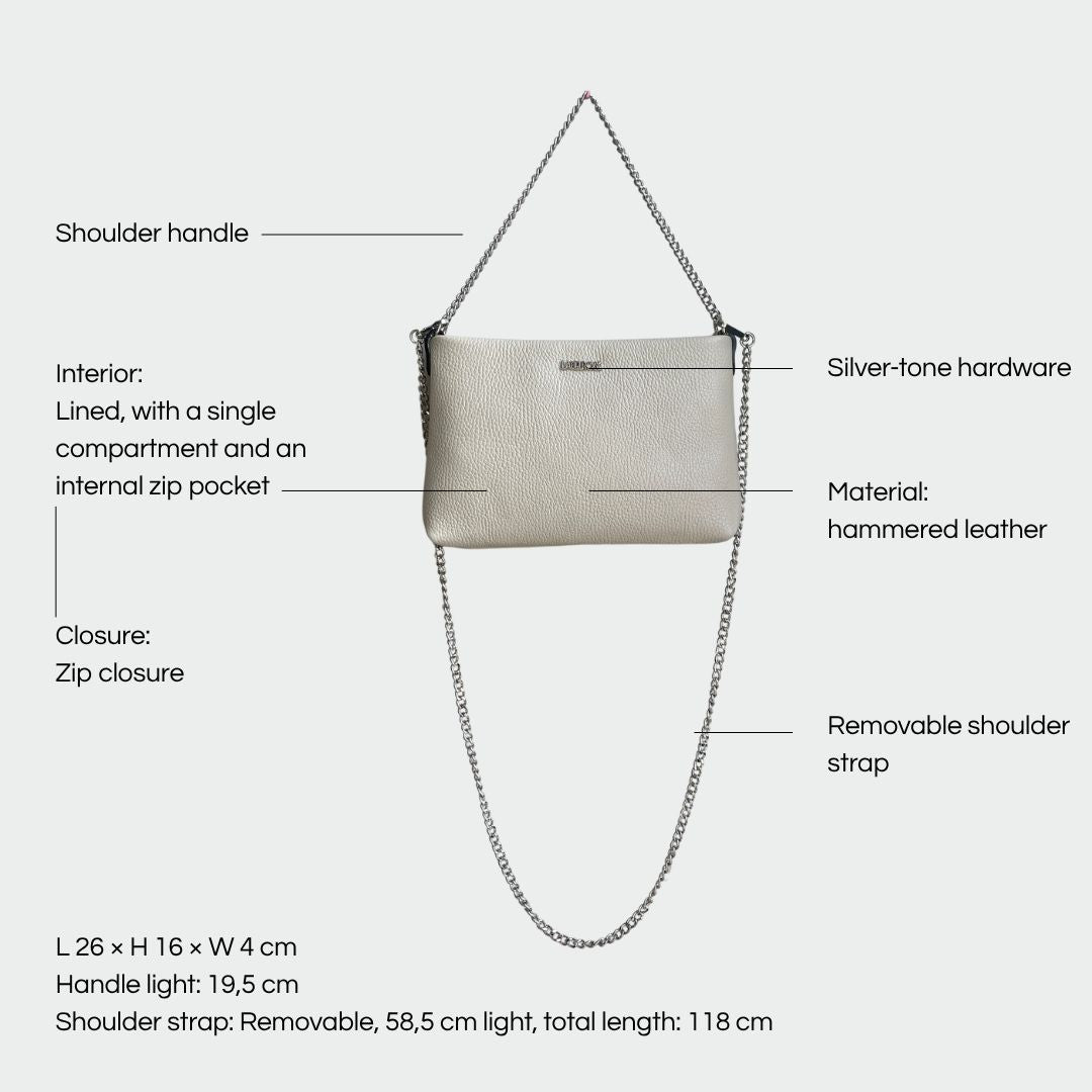 ANNIE genuine leather clutch - CREAM