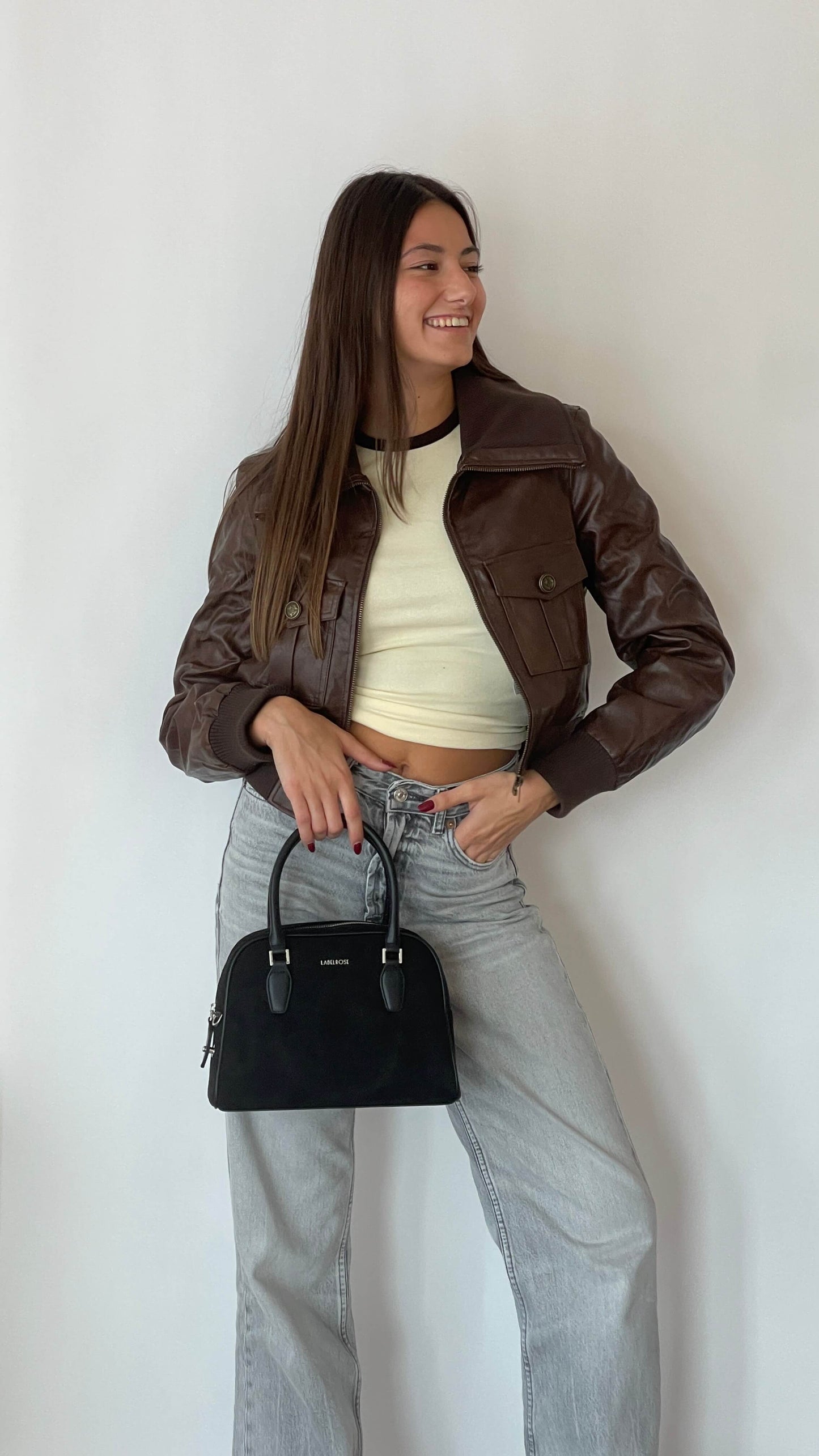 Borsa a tracolla DIANA   - NERO