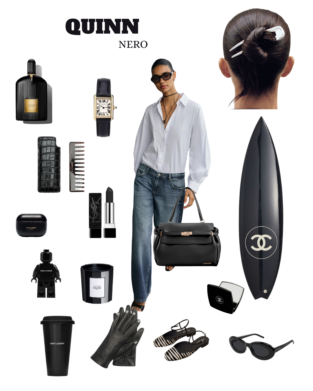 Borsa a tracolla QUINN- NERO