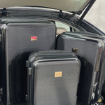 Valigia trolley lucido quattro ruote - NERO