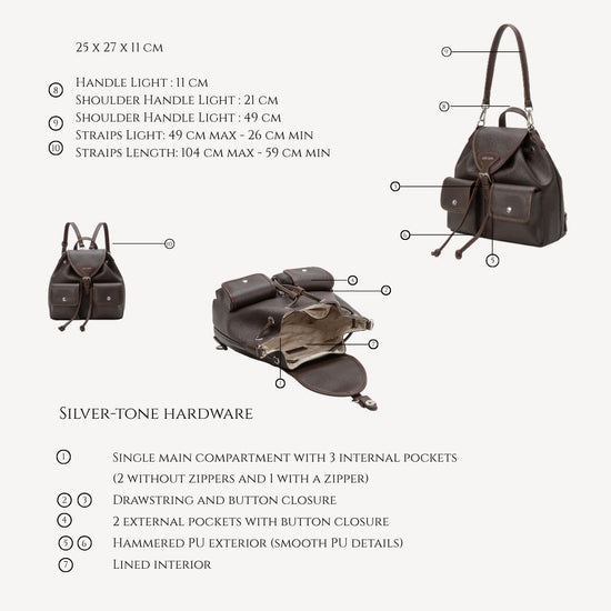 BAGPACK Backpack - DARK BROWN