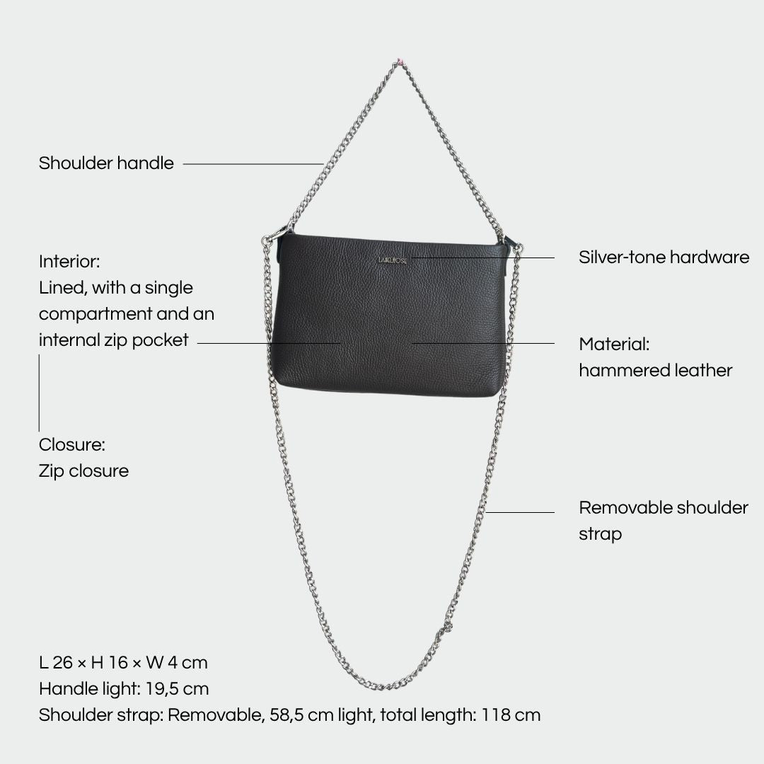 ANNIE genuine leather clutch - DARK BROWN