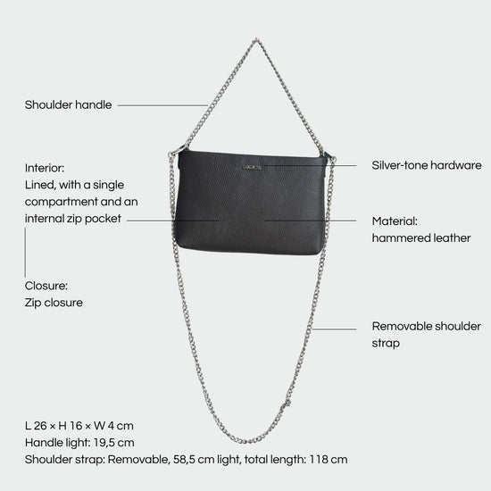 ANNIE genuine leather clutch - DARK BROWN