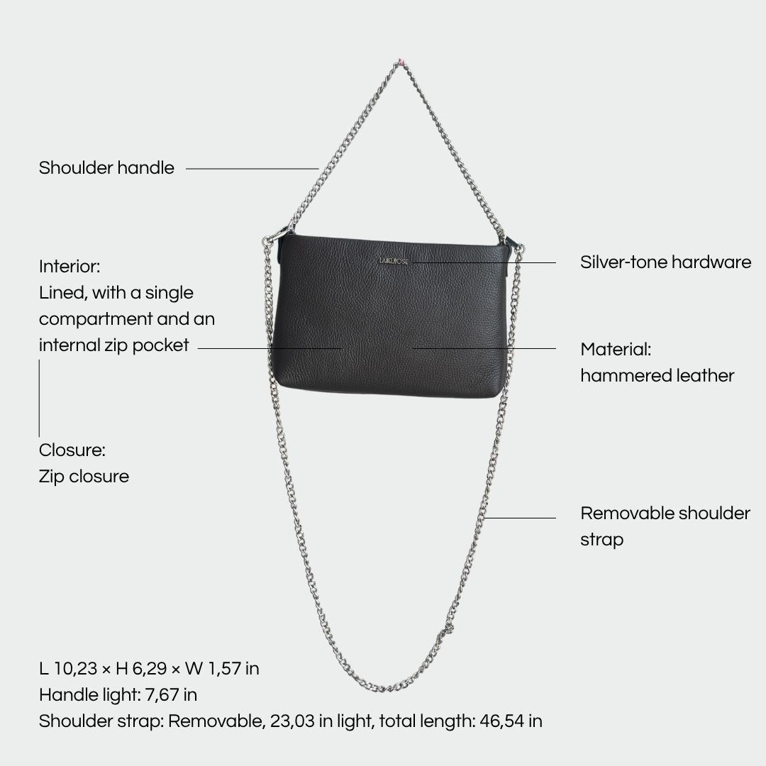 ANNIE genuine leather clutch - DARK BROWN