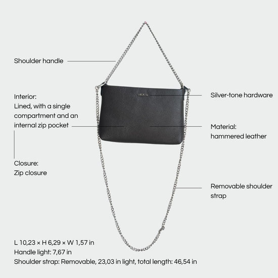 ANNIE genuine leather clutch - DARK BROWN