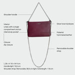 ANNIE genuine leather clutch - DARK CHERRY