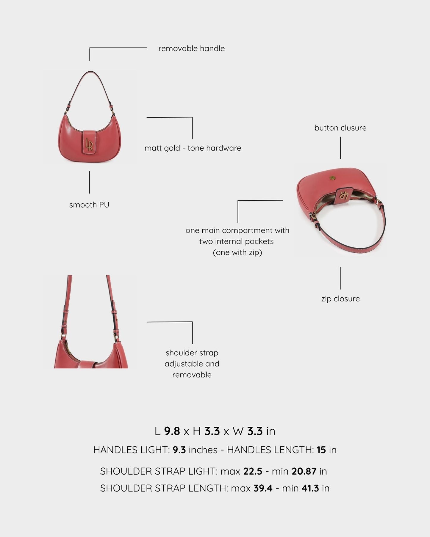 Borsa a spalla BEA - DARK MAUVE