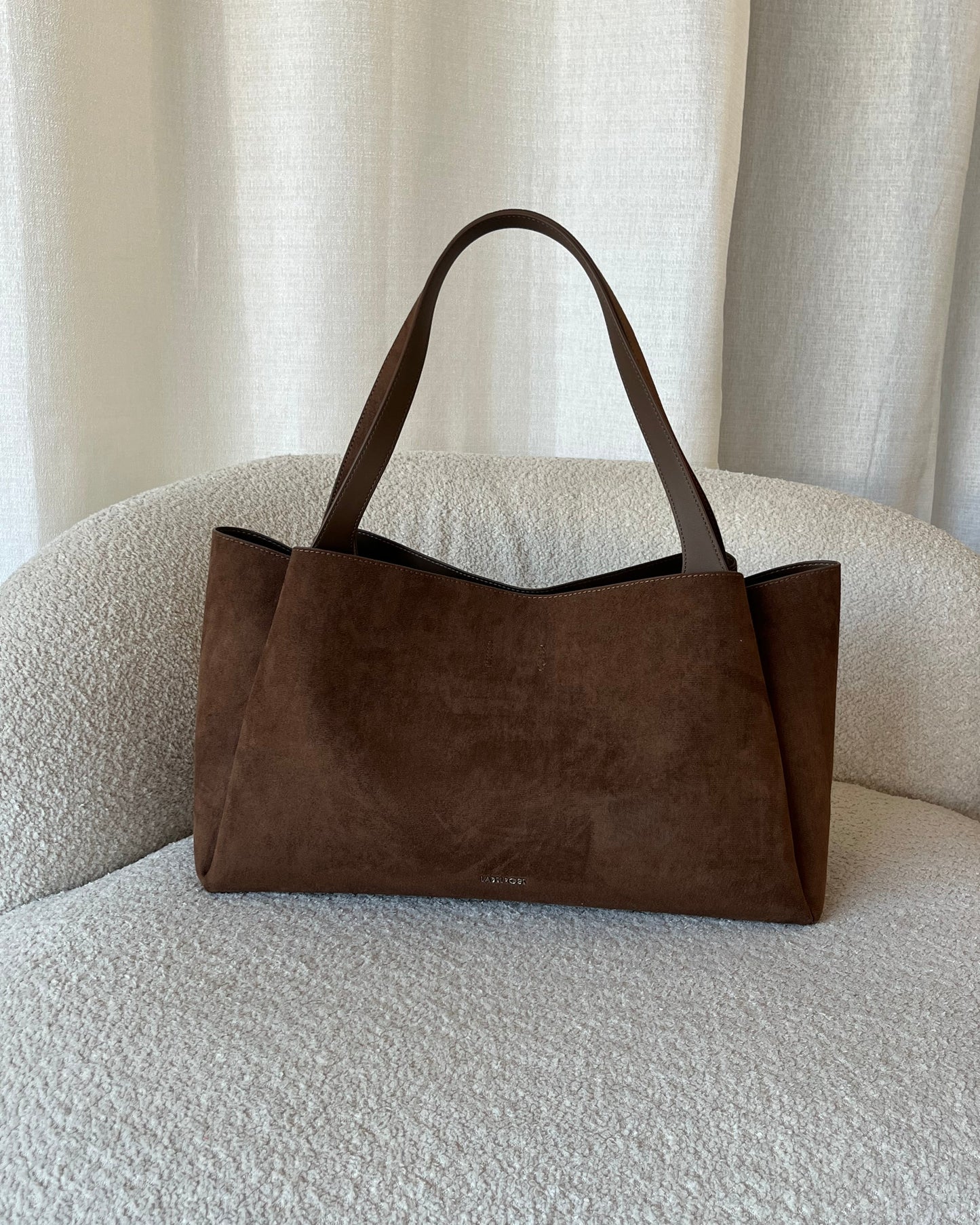 IVORY SUEDE Shoulder bag - CHOCOLATE